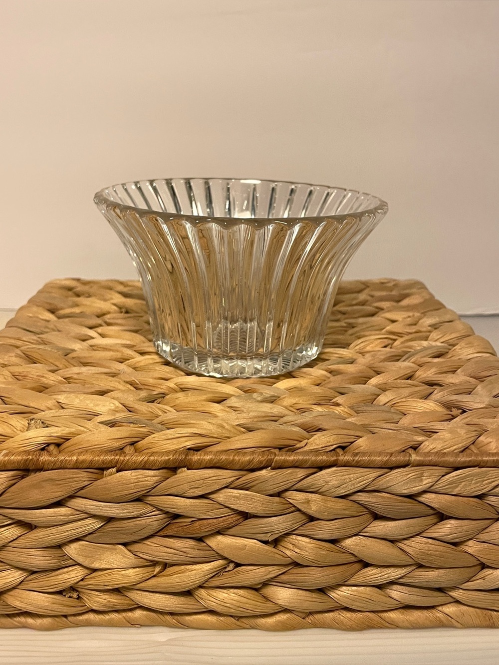 VTG Heisey Ridgeleigh Clear Glass Mayonnaise Bowl 5" Pattern 1469 Art Deco